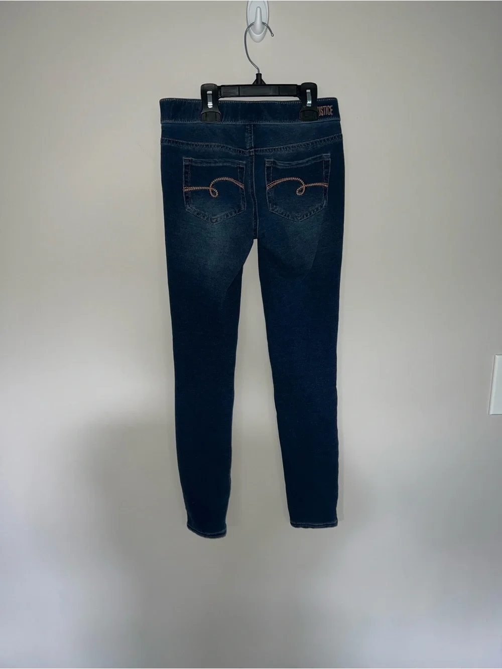 Navy blue jeans Justice 12 slim girls mid rise legging
